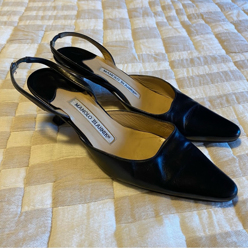 Manolo Blahnik Pointed Sling Back Sandals